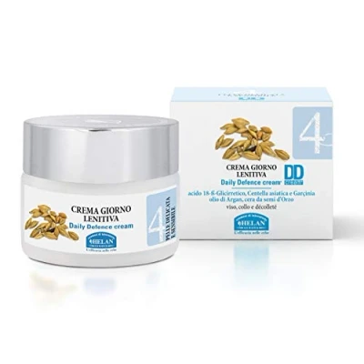 Imagen de Helan, Linea Viso 4, Crema Hidratante Facial Mujer, Cara Mujer Lenitiva para Piel Delicada y Sensible de Dia con Protector Solar contra Rayos Luminosos, Aceite Argan 50 ml