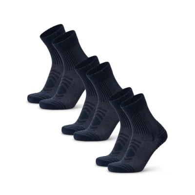 Imagen de DANISH ENDURANCE Calcetines Antiampollas Senderismo de Lana Merino Ligeros, Unisex, 3 Pack, Azul Oscuro, 35 38