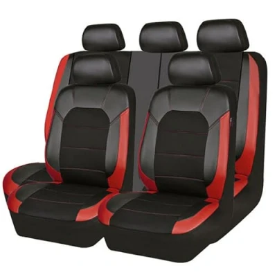 Imagen de KLUFO Coche Cuero Fundas Asientos para Mitsubishi ASX 2014 2016 2017 2018 2019 2020 2021 2022 2023 2024, Protección del Asiento Cómodo Impermeable Transpirable Accesorios,Red