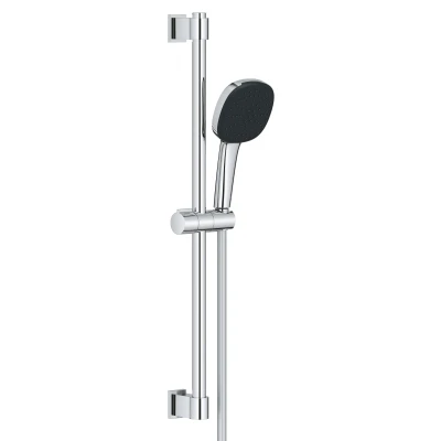Imagen de GROHE Vitalio Comfort 110 Conjunto de barra ducha (ahorro agua, 2 tipos chorro, 600 mm, flexo 17500 mm), cuadrado, cromo 2639810E