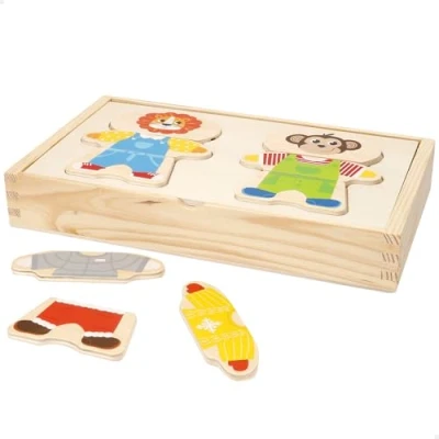 Imagen de WOOMAX 33065 Puzle de Madera Animales, Partes Intercambiables, Incluye 36 Piezas, Colores Suaves, Certificado FSC, Rompecabezas, Juego sensorial, Juguetes educativos, A Partir 24 Meses