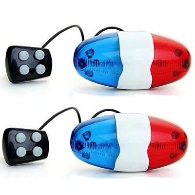 Imagen de puissant 2 timbres de bicicleta con 6 luces LED 4 tonos, luz LED, sirena electrónica para niños, accesorios