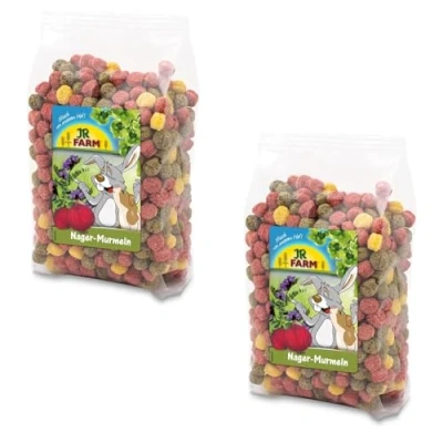 Imagen de JR FARM Bolitas para Roedores Paquete Doble 2 x 150 g Snack y Conejos Enanos con Remolacha, Alfalfa Maíz Crujiente Delicia o Mini recompensa en Cualquier Momento