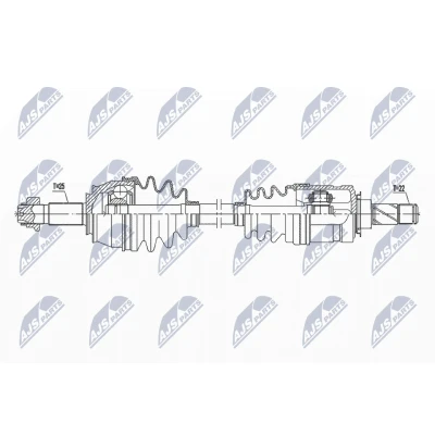 Imagen de NTY NPW PL 097 Árbol de transmisión Eje delantero, izquierda 608 79 OPEL: Corsa E Hatchback
