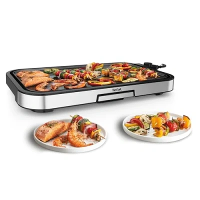 Imagen de Plancha de asar Tefal Giant XL CB631D10, 2300 W, Revestimiento antiadherente resistente, 5 Ajustes, Calentamiento uniforme, Gris
