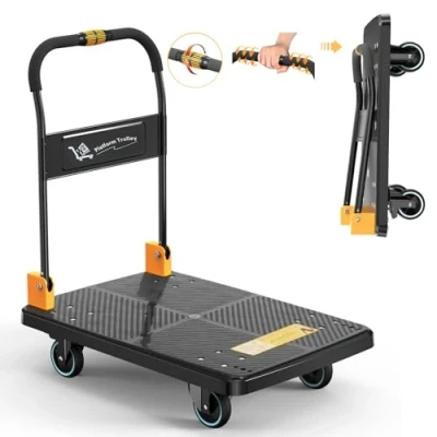Imagen de N&amp;S Plataforma de Carretilla para Cargas Pesadas, 350 kg con una Sola Mano, Ruedas silenciosas