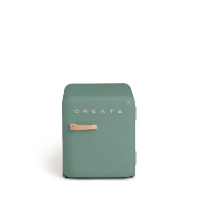 Imagen de CREATE / RETRO FRIDGE 50 ROSE GOLD/Frigorífico verde sage maneta oro rosa 85W, minibar, un estante, diseño retro, cm, dos repisas, capacidad de 48L, bajo consumo, 50x44x49,8 cm