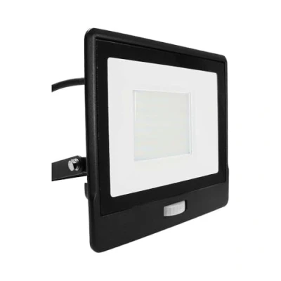 Imagen de V tac VT 158S 1 LED schijnwerper met sensor 50 W 4000 Lm 6500K m kabel Zwart