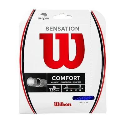 Imagen de Wilson Cordaje de Tenis Sensation Comfort, 12,2 m, 16G, Diámetro: 1,30 mm, Azul,