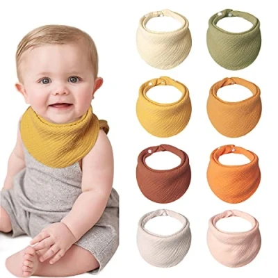 Imagen de Lulu moon Bebe Baberos de 100% Algodón Muselina, para Bebé Niño Niña Unisexo (Arce, 8 Paquetes)
