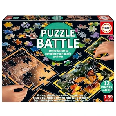 Imagen de Educa Puzzle Battle Natura. Una auténtica Batalla de Piezas Sé el Primero en completar tu para convertirte Ganador. A Partir 7 años (20119)