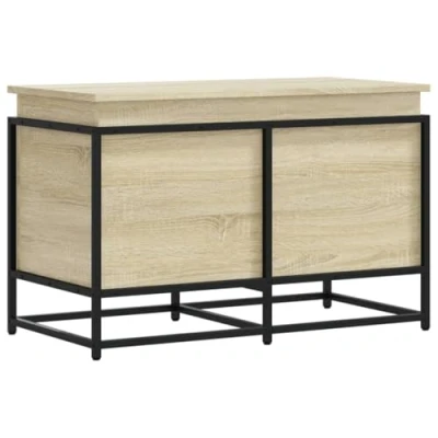 Imagen de vidaXL Caja de almacenaje con Tapa Madera Roble Sonoma 80x40x51,5 cm, Mantas, baúl almacenaje, Juguetes