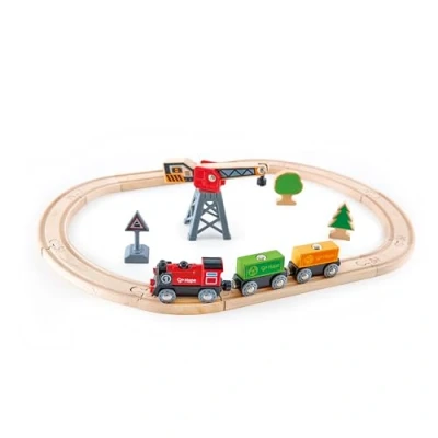 Imagen de Hape E3731 Cargo Delivery Railway Loop Wooden Train Set