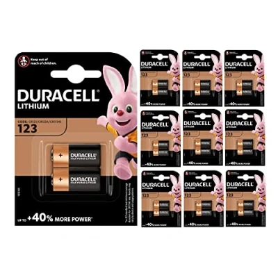 Imagen de Duracell Pilas especiales de litio 123 High Power 6 V, paquete 2 unidades (CR123 / CR123A CR17345) diseñadas para su uso en sensores, cerraduras sin llave, flash cámara y linternas