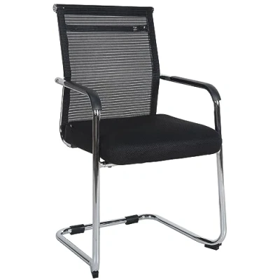 Imagen de CLP Silla Cantilever Denny con Respaldo En Malla Transpirable I De Conferencia Base Metálica &amp; Reposabrazos, Color:Cromado