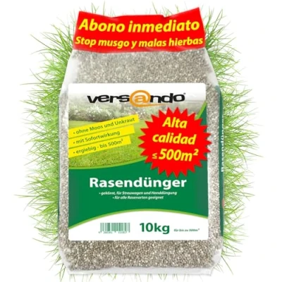 Imagen de versando 10kg de fetilizante verano para césped aproximadamente 300m², verde todo el año sin musgo ni malas hierbas NPK