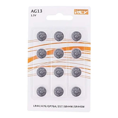 Imagen de Pack de 12 Pilas AG13 1,5V Tipo Botón Litio, LR44, A76, GP76A, 357, SR44W, SR44SW
