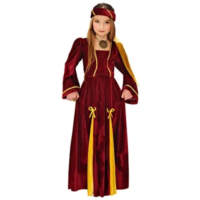 Imagen de W WIDMANN MILANO Party Fashion Disfraz de princesa medieval infantil, vestido, tocado con velo, carnaval, fiesta temática