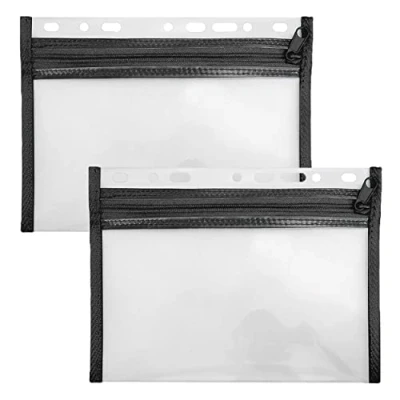 Imagen de VELOFLEX A435008 Cubierta para documentos con cremallera, 2 piezas, DIN A5, archivable, negra, VELOBAG XXS, bolsillo cremallera
