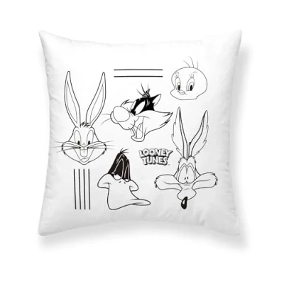 Imagen de BELUM Funda de cojín 100% algodón Looney B&amp;W B 45x45cm, Suave, Varios tamaños, Multicolor