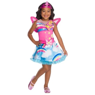 Imagen de RUBIES Disfraz Barbie Dreamtopia para niñas, Vestido impreso, alas desmontables y tiara, Oficial Mattel Carnaval, Halloween, Navidad cumpleaños