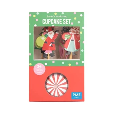Imagen de PME Set para Cupcakes Santas Workshop, Juego de 24