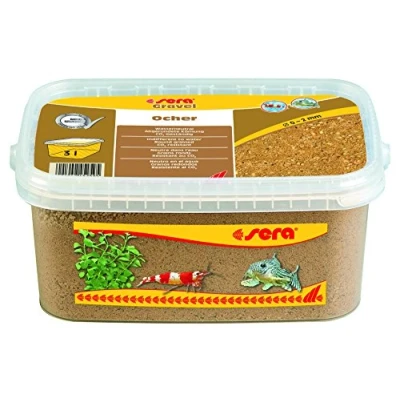 Imagen de sera Gravel Ocher 0 2 mm 3000 ml Grava Natural de Color Ocre (Ø mm) para Todos los acuarios Agua Dulce y Salada
