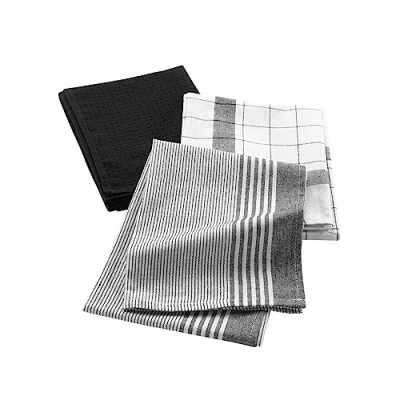 Imagen de Douceur d&#039;Intérieur Vibrato 3 paños, 50 x 70 cm, Negros, de algodón Tejido