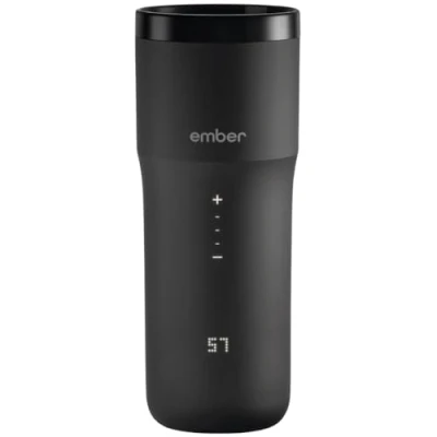 Imagen de Taza de viaje inteligente Ember 2+ con control temperatura y Apple Find My: 355 ml, por aplicación tapa antifugas, para la mayoría portavasos, batería recargable 3 h duración