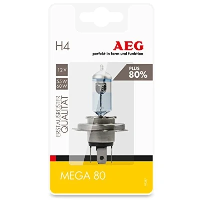 Imagen de AEG Automotive 97287 Lámpara Mega 80 Plus 80% H4, P43t, 60/55W, 1 pieza