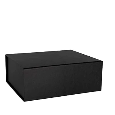 Imagen de Ideen mit Herz caja plegable con cierre magnético, de regalo, 21 x 17,3 8,2 cm, embalaje para regalo boda, Navidad, cumpleaños y más, color negro
