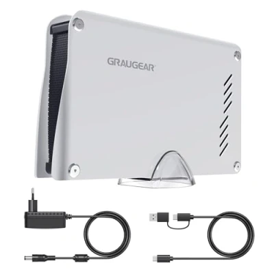 Imagen de GRAUGEAR Disco Duro Externo de 4TB en Carcasa Aluminio para Playstation, Formateado PS5 y PS4, HDD 3,5 Pulgadas, USB C A