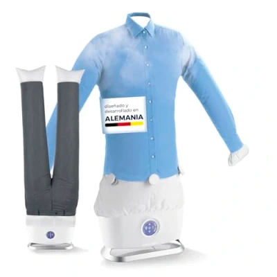 Imagen de CLEANmaxx Plancha automática de Camisas Pro Steam + Accesorio para Pantalones Función Vapor, Pantalla táctil y Blusas Reduce olores, desinfecta, Alisa, refresca
