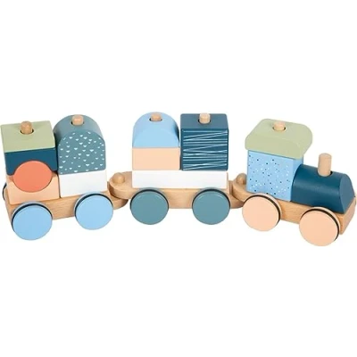 Imagen de Small foot Tren Arctic de Madera certificada FSC 100%, Juego Encajar y apilar, para niños a Partir 1 año, 12449, Multicolor,