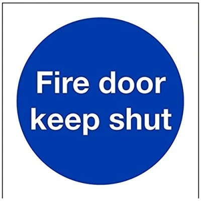 Imagen de vsafety 18001 ae r señal obligatoria, &quot;Fire Door Keep Shut&quot;, plástico rígido, cuadrado, 80 mm x mm), color azul