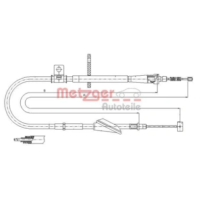 Imagen de METZGER 11.5741 Cable de Freno Mano Atrás derecha 1498/1285 COFLE