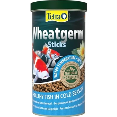Imagen de Tetra Pond Wheatgerm Sticks, Alimento rico en fibra para todos los peces de estanque, especialmente adecuado temperaturas agua frías (primavera, otoño), lata 1 L