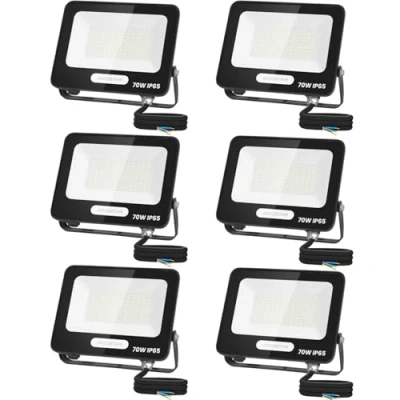 Imagen de Aigostar Focos LED Exterior 70W 5670LM, Foco Proyectore Impermeable IP65, 108 LEDs, 6500K Blanco Frío para Garaje,Jardín,Patio,Parque. 6 Piezas