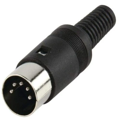 Imagen de CABLEPELADO Conector audio DIN 5 pines MIDI Pin para Instrumentos de controlador MIDI, Teclado Piano Secuenciador Batería Procesador Efectos Muestreador Pedal Multiefecto Negro