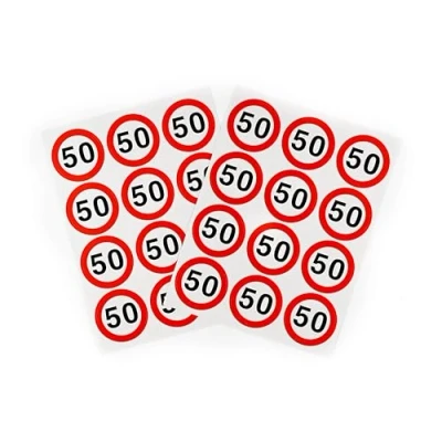 Imagen de Pegatinas decorativas de cumpleaños para 50 cumpleaños, decoración mujer, hombre, mesa