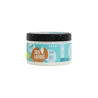 Imagen de Katai Coconut &amp; Almond Cream mascarilla cabello 250 ml: Nutrición Vegana para cabellos Sensibles.Repara e hidrata dañados y secos ¡Suavidad sin Sulfatos ni Parabenos!