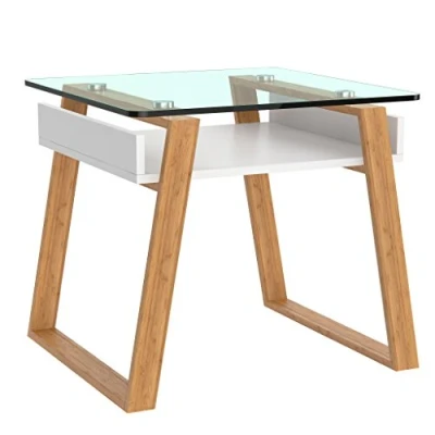 Imagen de bonVIVO Pablo, Mesa Pequeña Auxiliar Puede Usarse como de Café Moderna o para el Salón Mesas Cristal Cocina Mesita Centro Espacios Pequeños