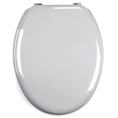 Imagen de MSV 140016 WC asiento, DM/acero inoxidable, 42,5 x 36,5 1,6 cm, gris