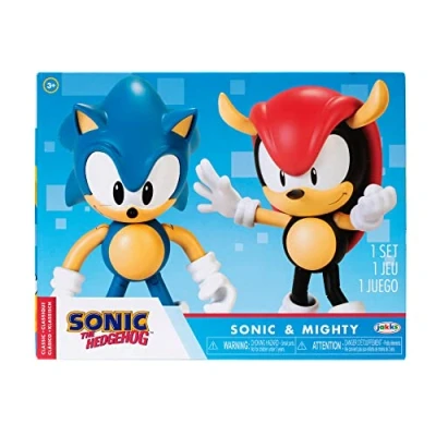 Imagen de SONIC poderoso Pack de 2 Mighty Clásico 10 cm con Accesorios Totalmente Articuladas Figuras Decoración y Detalles Únicos Juguete Niños 3 Años +, Color, Small (Jakks 415564)