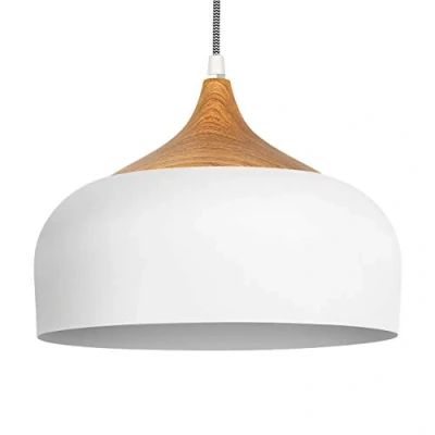 Imagen de tomons Lámpara de Techo, LED Colgante Retro Vintage, para Bombillas E27, 30.5CM Blanco