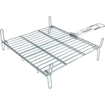 Imagen de Algon Parrilla Barbacoa 40x40 Acero Inoxidable Zincado Gris Metalizado con Cierre de Seguridad Ideal para Asar Carnes y Verduras Resistente Duradera Exterior