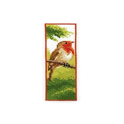 Imagen de Vervaco Kit para marcapáginas de Punto Cruz, diseño petirrojo, Multicolor