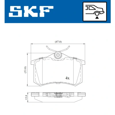 Imagen de SKF VKBP 90047 Juego de pastillas freno no preparado para indicador desgaste PEUGEOT: 208 I Hatchback, 2008 Familiar, CITROËN: C3 Aircross 2