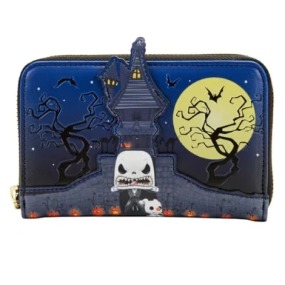 Imagen de Funko Pop! by Loungefly Disney Nightmare Before Christmas Jack Skellington Cartera con cremallera, Multicolor, cremallera