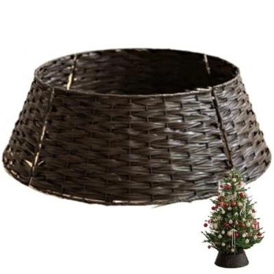 Imagen de Bemvp Falda De Mimbre para Árbol Navidad, 60 Cm, Cubierta Festiva Soporte Decoración Tradicional, Cesta Ratán, Ordenada, Uso En Interiores